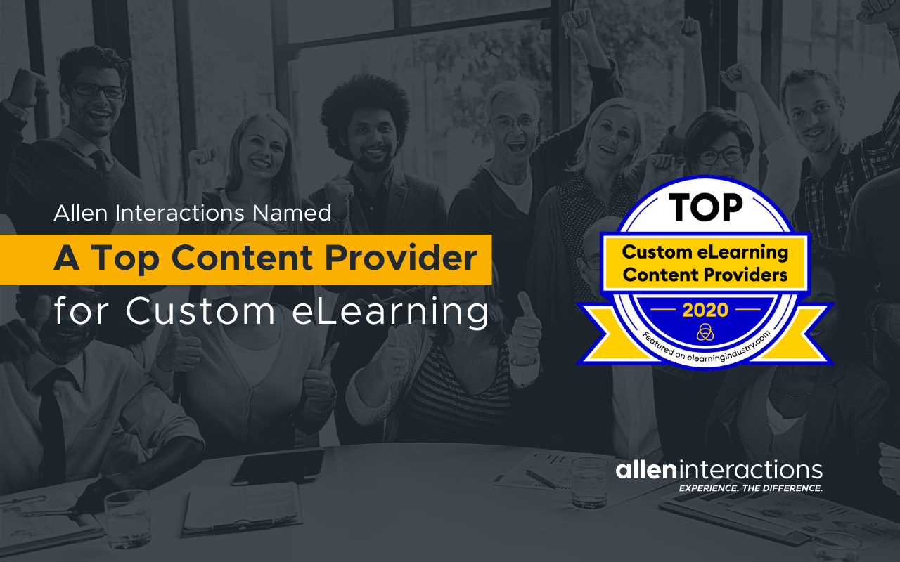 Allen Interactions Recognized by eLearning Industry as 2020 Top Custom e-Learning Provider
