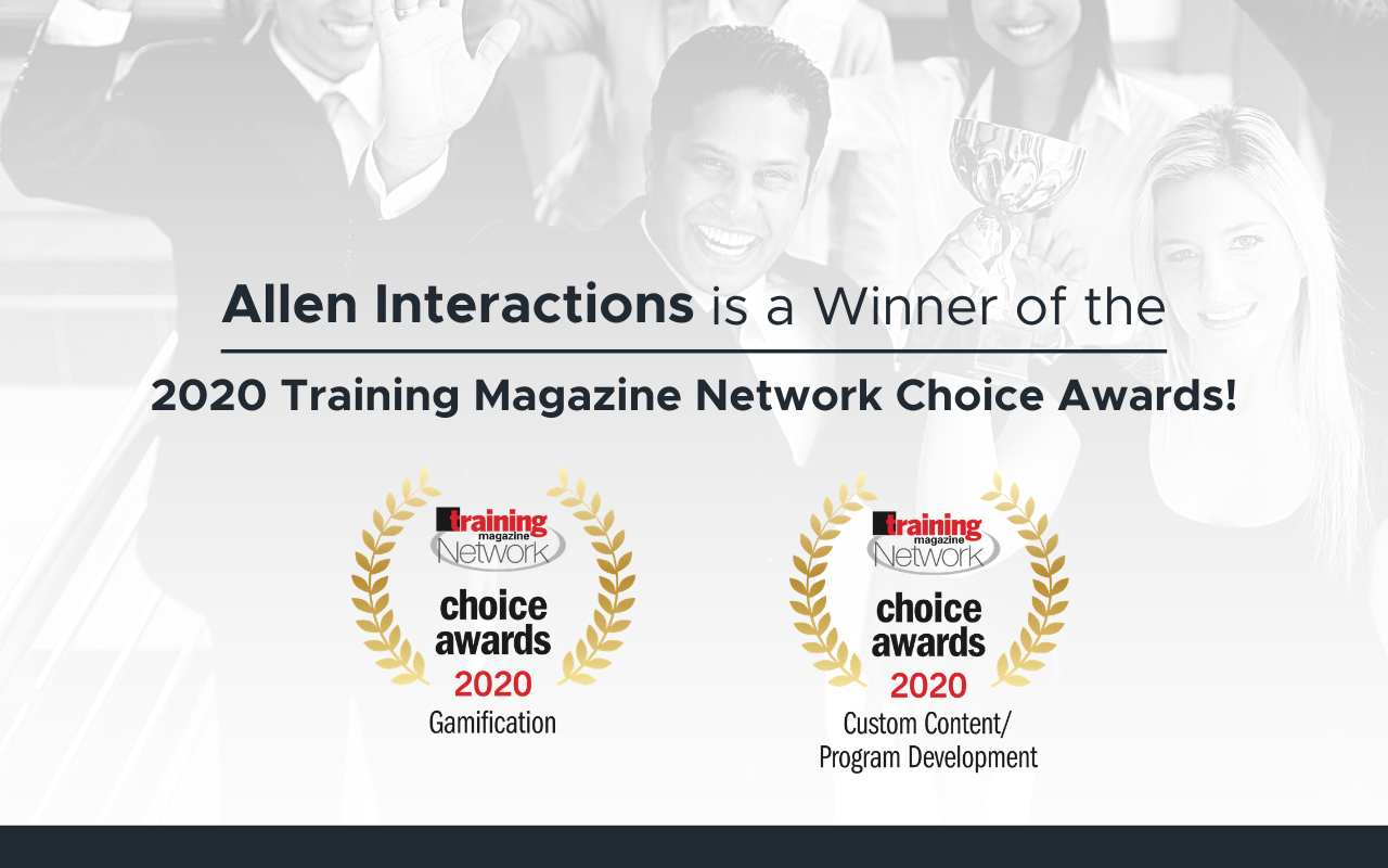 Allen Interactions is a Winner of the 2020 Training Magazine Network Choice Awards!